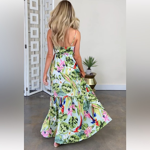 Red Dress Boutique Maxi Dress Tropical Multi Print New - Picture 8 of 12